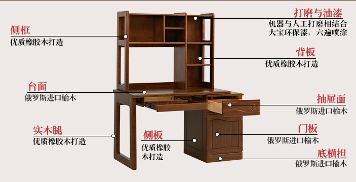 光明家具--实木书桌